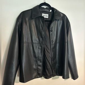 Aritiza Sundeh Leather Button Up Jacket - Small